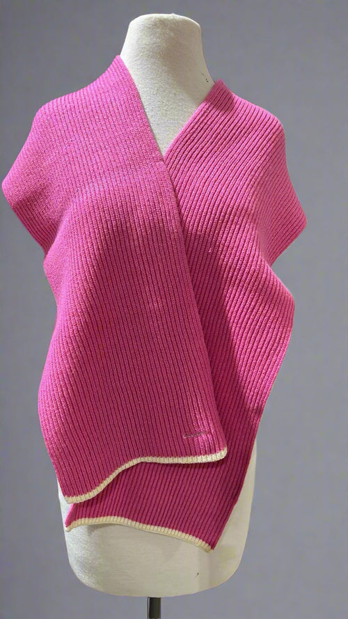 "KC" Hot Pink Knit Scarf: O/S