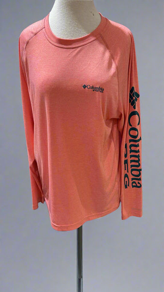 "KC" Columbia PFG Salmon Long Sleeve Tee: Medium