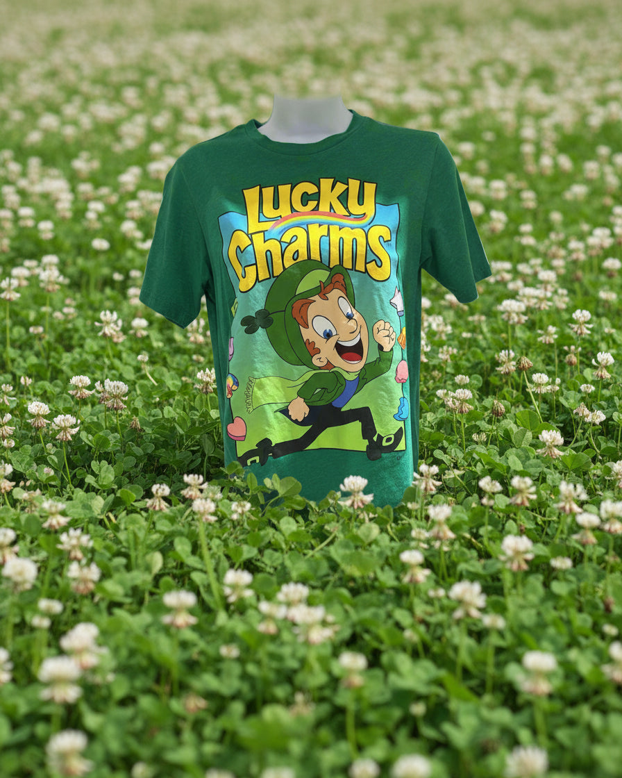 "KC" Green "LUCKY CHARMS" Graphic Tee: YXL