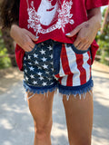 Distressed American Flag Shorts - The Lace Cactus