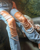 Kiwi Denim Blue Rhinestone Jeans - The Lace Cactus