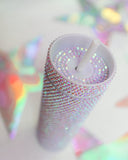 #18-SOLD OUT** PREORDER OPEN**Iridescent Rhinestone Tumbler - The Lace Cactus