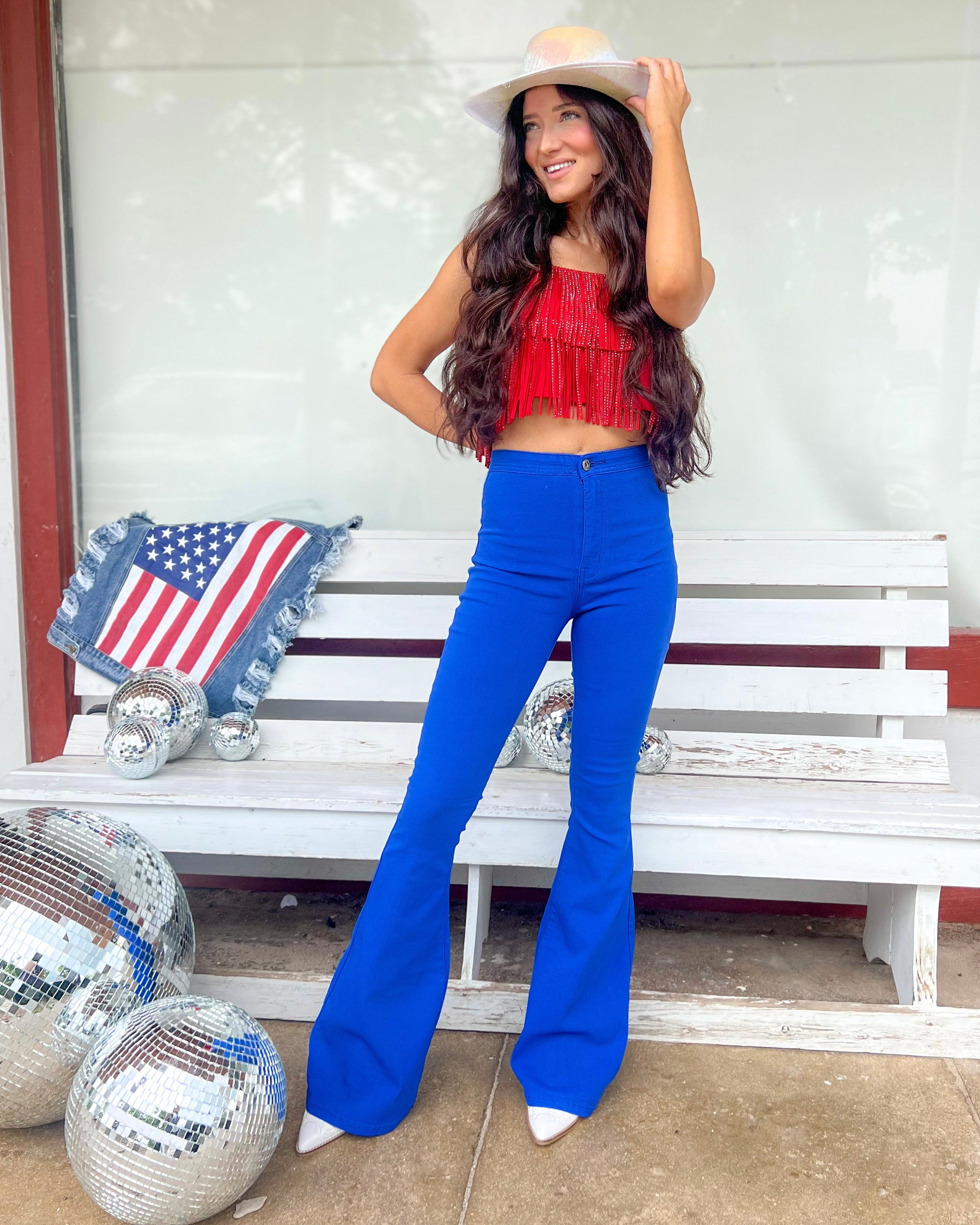 Lynzee Royal Blue Super Stretch Bell Bottoms - The Lace Cactus