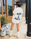 White “Rock & Roll” Top - The Lace Cactus