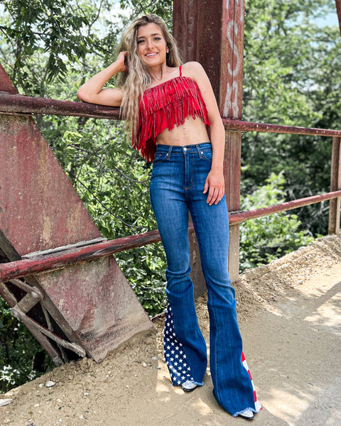 USA Medium Wash Bell Bottoms - The Lace Cactus