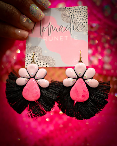 The Aquila Hot Pink Stone Earrings - The Lace Cactus
