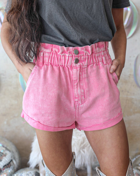 BACH Pink Faux Leather Shorts