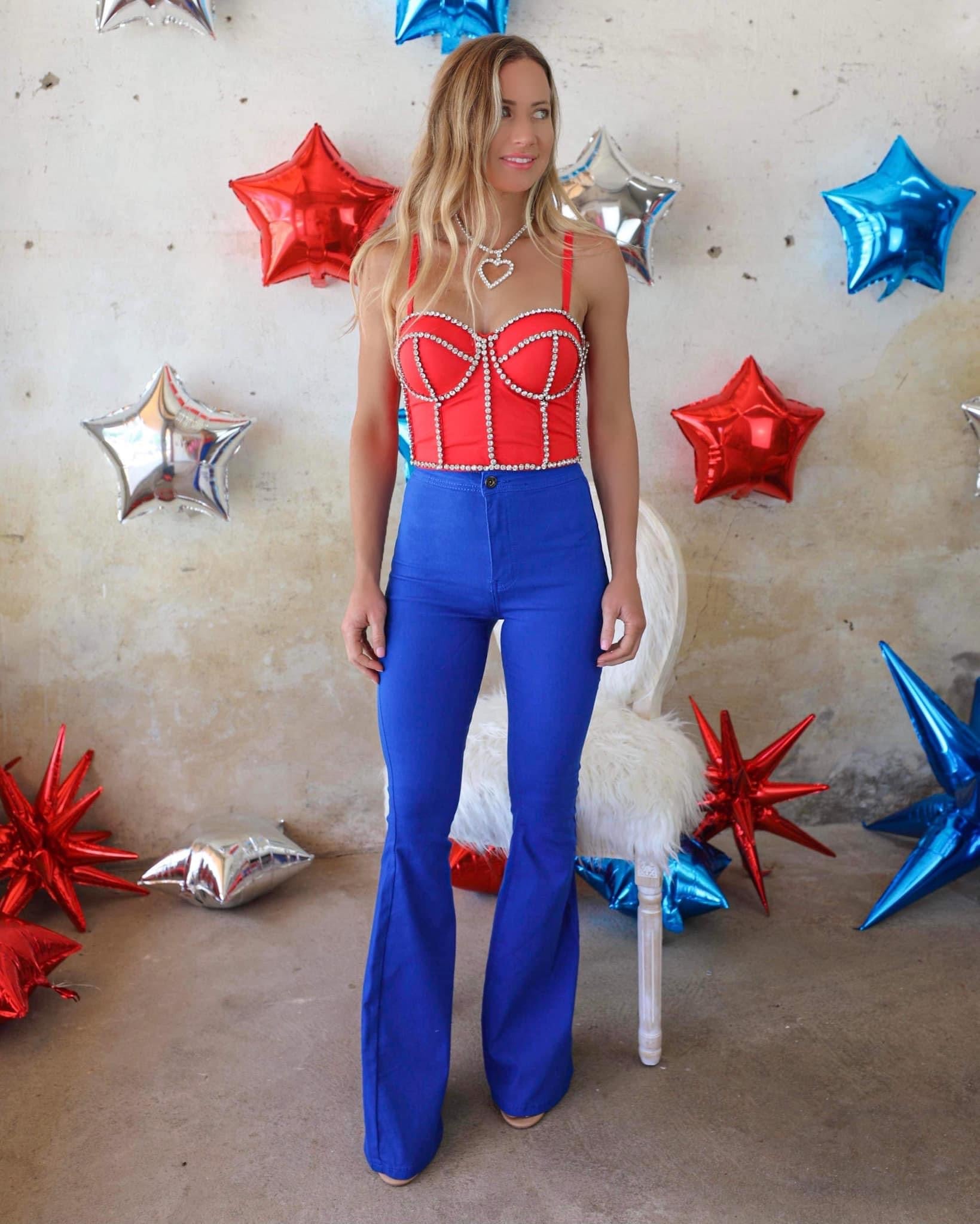 Lynzee Royal Blue Super Stretch Bell Bottoms - The Lace Cactus