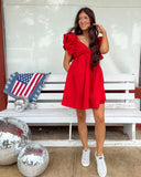Candy Red Poplin Dress - The Lace Cactus