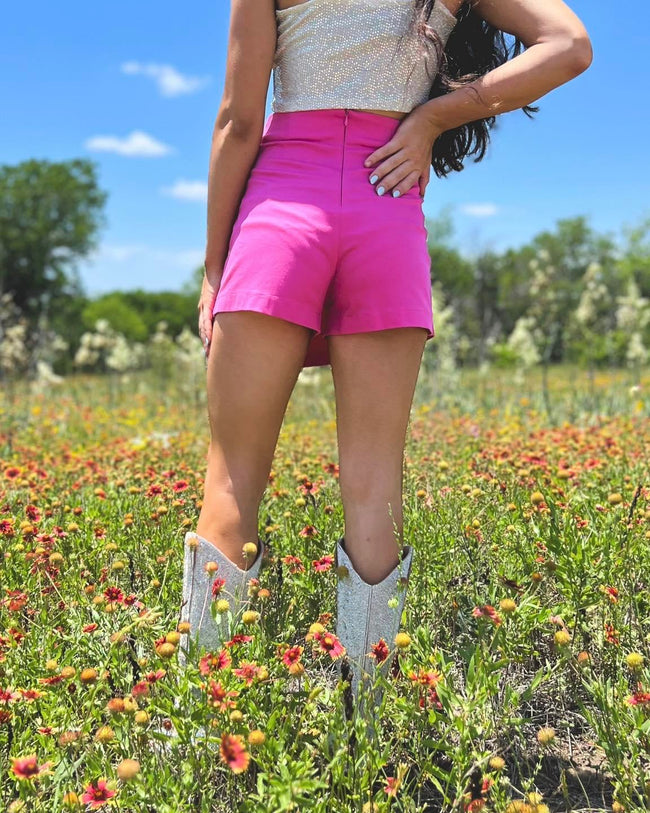 Esmeralda Pink Wrap Shorts - The Lace Cactus