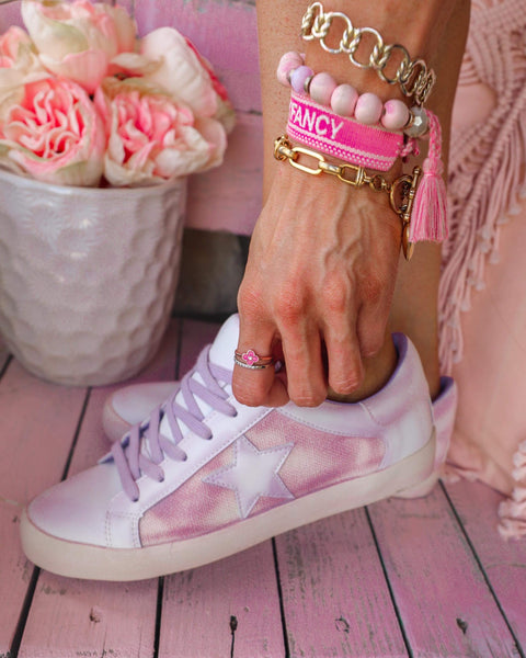 Sandy Purple Star Sneakers - The Lace Cactus