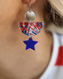 Patriotic Blue Star Earrings - The Lace Cactus