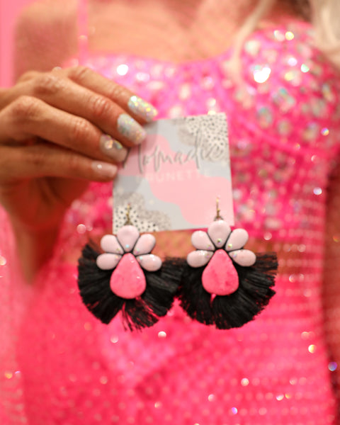The Aquila Hot Pink Stone Earrings - The Lace Cactus