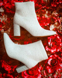 Icy White Pointed Booties - The Lace Cactus