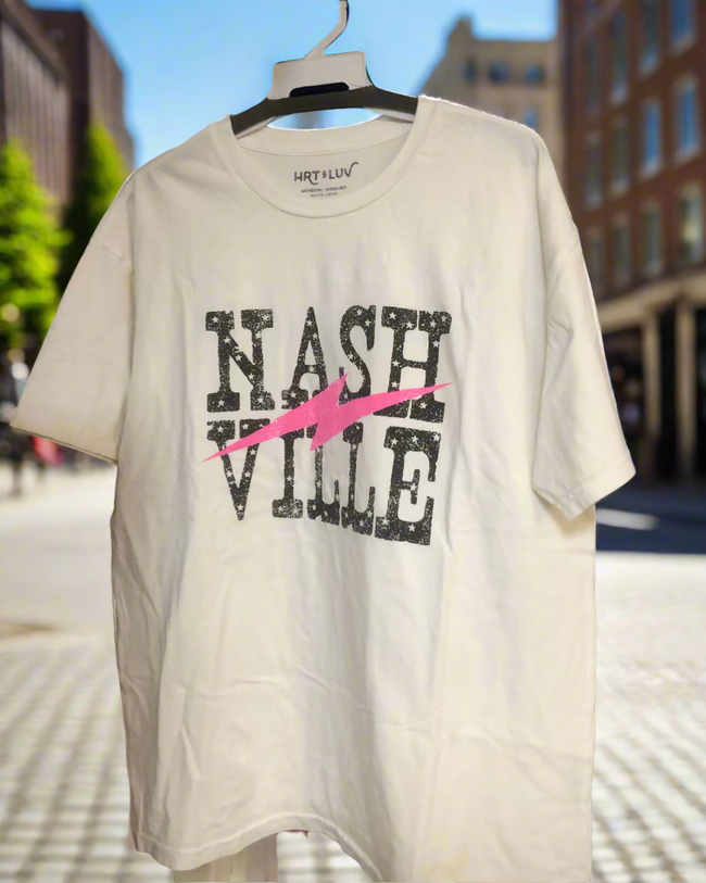 Ivory "NASHVILLE" Graphic Tee - The Lace Cactus