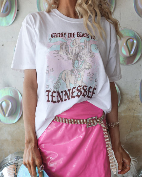 White “Carry Me Back To Tennessee” Graphic Tee - The Lace Cactus