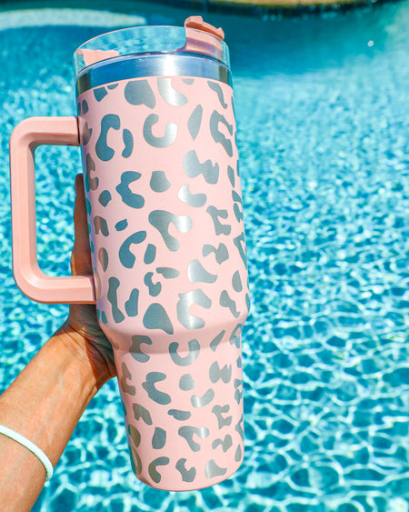 Turquoise Leopard Tall Tumbler