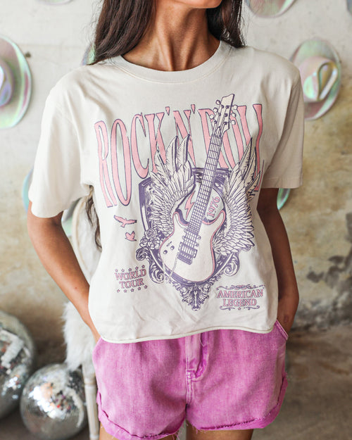Bone “Rock N Roll American Legend” Cropped Graphic Tee - The Lace Cactus