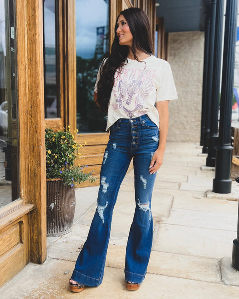 Mila High Waist Bell Bottoms | The Lace Cactus