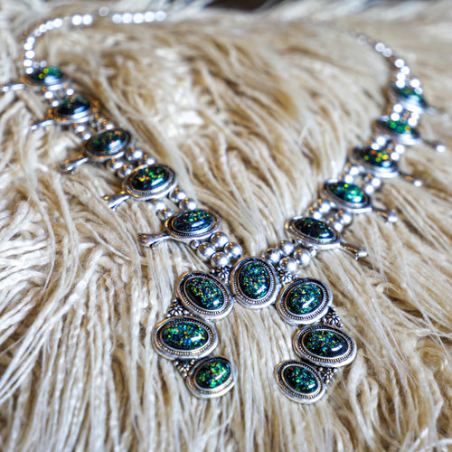 Green Galaxy Squash Necklace - The Lace Cactus