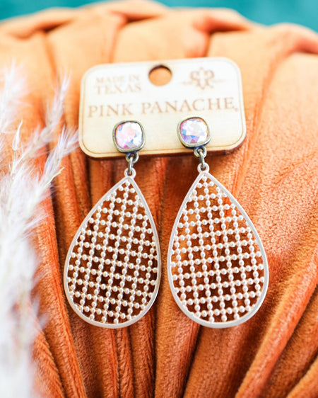 Poli Peach Leopard Arch Earrings