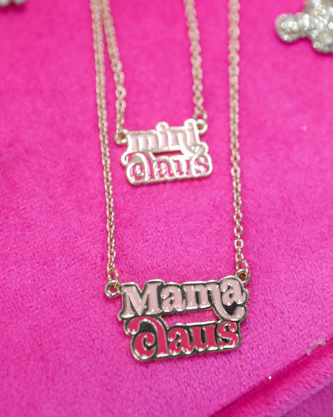 Pink "Mama and Mini Claus" Necklace - The Lace Cactus