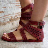 Bed Stu Jasper Red Gladiator Sandals - The Lace Cactus