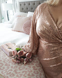 Roxton Rosegold Sequin Dress (PLUS) - The Lace Cactus
