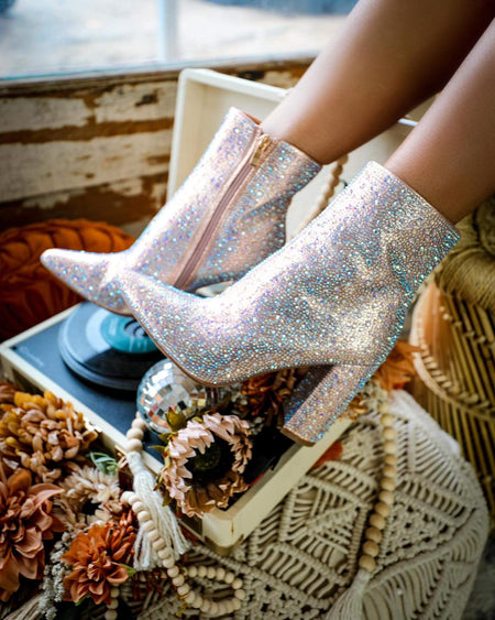 Not Rated Fiera Gold Glitter Booties