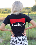 Smoking Cowboy in Black Tee - The Lace Cactus