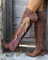Junk Gypsy by Lane Spirit Animal Brown Fringe Boots - The Lace Cactus