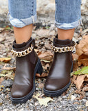The Bobby Brown Gold Chain Ankle Boots - The Lace Cactus