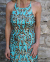 Turquoise + Gold Sequin Paisley Gown - The Lace Cactus