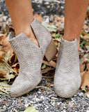 Not Rated Taupe Scaled Ankle Booties - The Lace Cactus