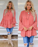 Dark Rose Swiss Dot Babydoll Top - The Lace Cactus