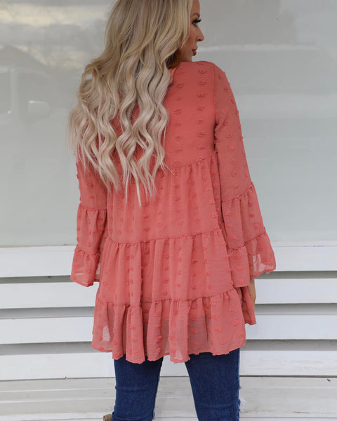 Dark Rose Swiss Dot Babydoll Top - The Lace Cactus