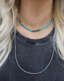 Whispering Turquoise + Navajo Pearl Necklace - The Lace Cactus