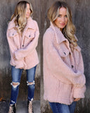 Blush Fluffy Sherpa Jacket - The Lace Cactus