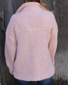 Blush Fluffy Sherpa Jacket - The Lace Cactus