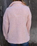 Blush Fluffy Sherpa Jacket - The Lace Cactus