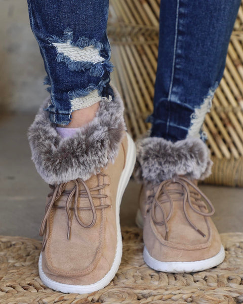 Gypsy Jazz Farren Tan Fur Boots - The Lace Cactus