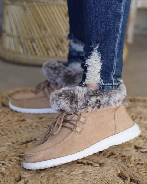 Gypsy Jazz Farren Tan Fur Boots - The Lace Cactus