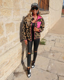 Hot Pink and Leopard Sherpa Jacket - The Lace Cactus