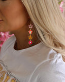 Multicolor Flower Hanging Earrings - The Lace Cactus