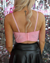 Pink Rhinestone Bustier Top - The Lace Cactus