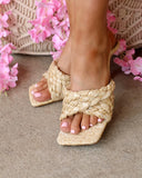 Jessa Natural Woven Heels - The Lace Cactus