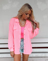 Neon Pink Button Up Jacket - The Lace Cactus