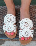 Rosa Off White Raffia Woven Sandals - The Lace Cactus