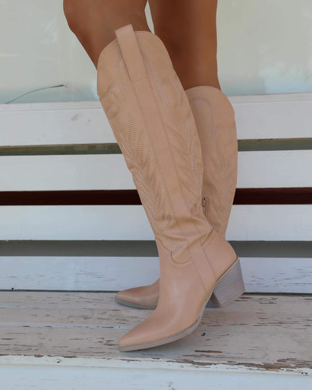 Samara Silver Zip-Up Cowgirl Boots