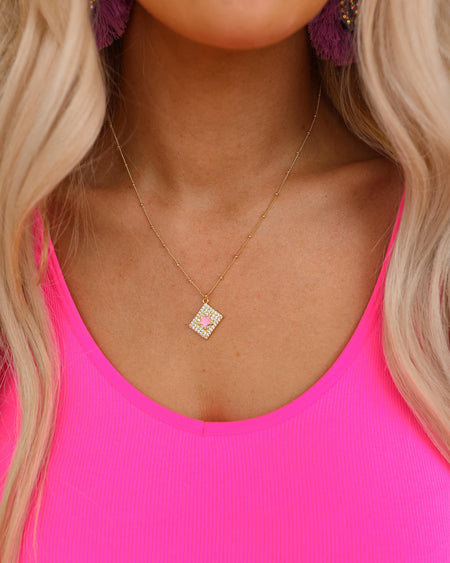 White Beaded Pink Panache Choker Necklace